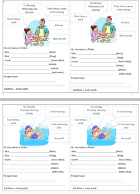 Describe an Activity Writing Card Level 3 248 фото