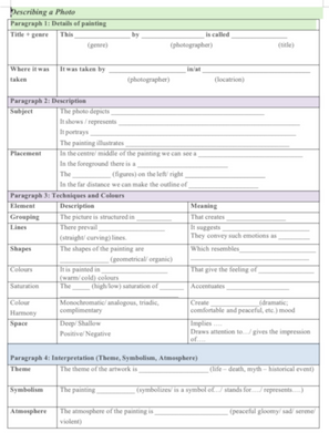 Photography Speaking Writing Card Level 8, Painting & Art, Level 8, Speaking/Writing Card