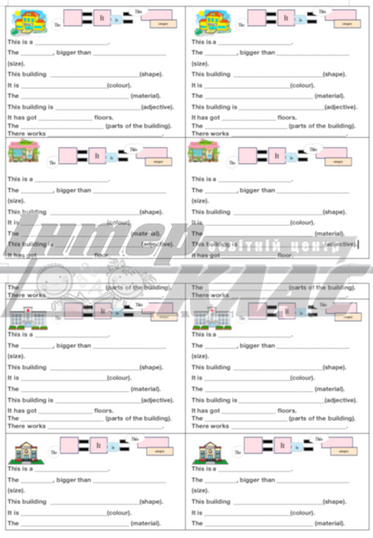 Describe City Place Writing Cards Level 3, City, Level 3, Speaking/Writing Card