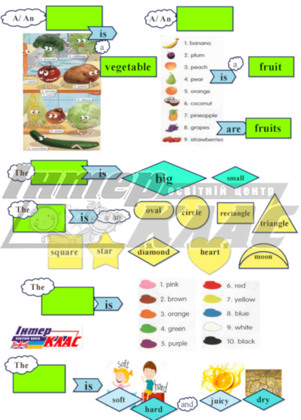 Level 1 Fruits and Vegetables  40 фото