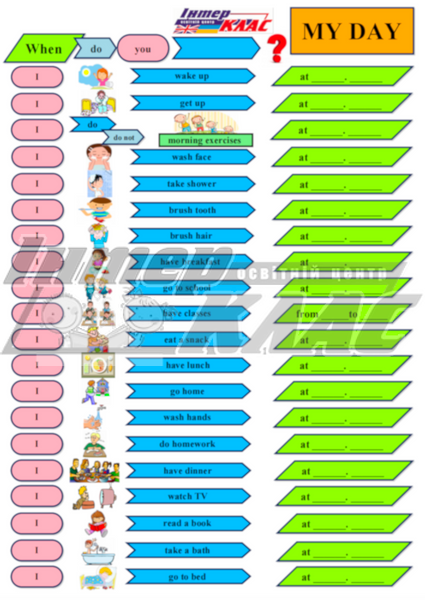 Level 2 My Day Speaking , Daily Actions, Level 2 / A1+, Speaking Map