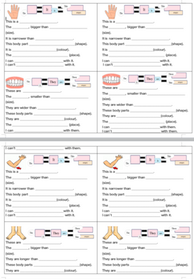 Body Parts Writing Cards Level 3 256 фото