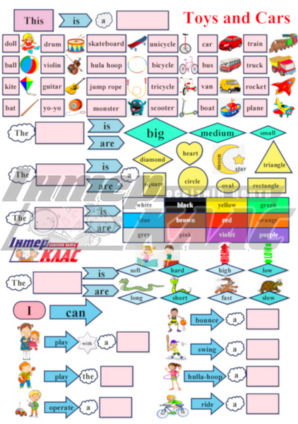 Level 1 Toys and Cars, Toys, Level 1 / A1, Speaking Map