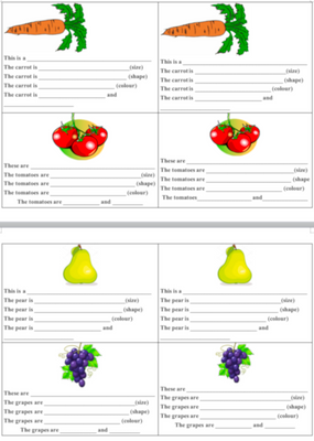 Fruits and Vegetables Writing Cards Level 1 265 фото