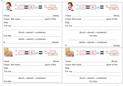 Describe a Meal Writing Cards Level 3 268 фото