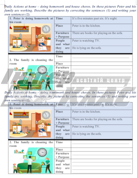 Describe a Room Writing Level 4, Dwelling, Level 4, Speaking/Writing Card