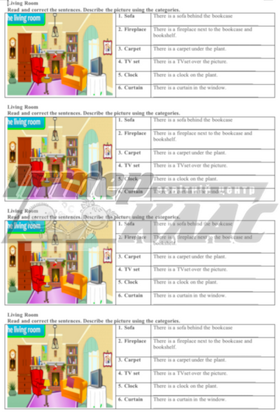 Describe Rooms Writing Cards Level 4, Dwelling, Level 4, Speaking/Writing Card