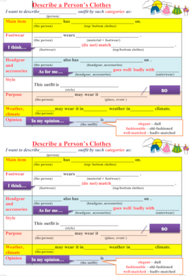 Clothes Writing Speaking Card Level 5 242 фото